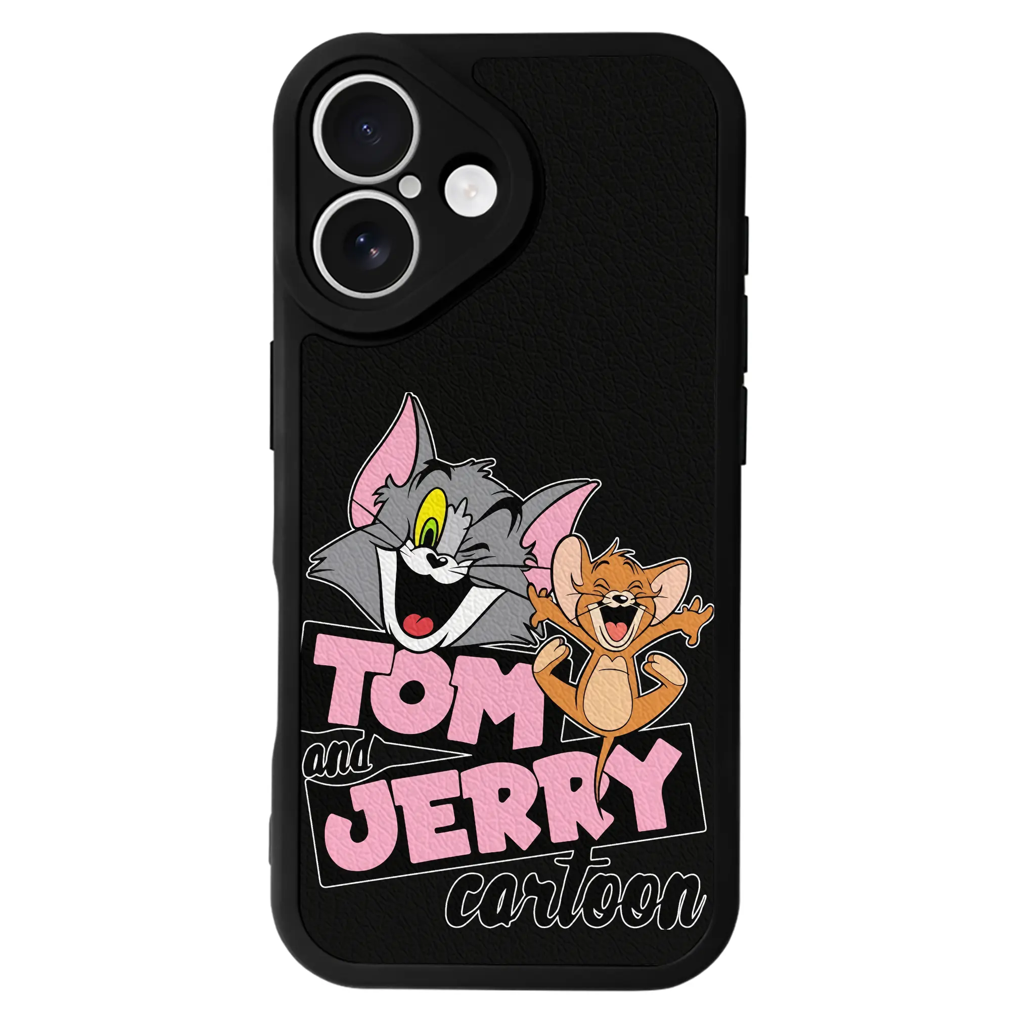 トムとジェリー グッズ ジェリー - IPhone 16シリーズ対応 ・ シリコンスマホケース ・ レザー調 ・ 高精度フィット ・ 耐衝撃 ・ ワイヤレス充電対応 ・ 精密カット